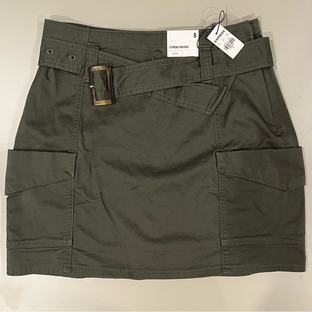 Express Belted Cargo Mini Skirt
